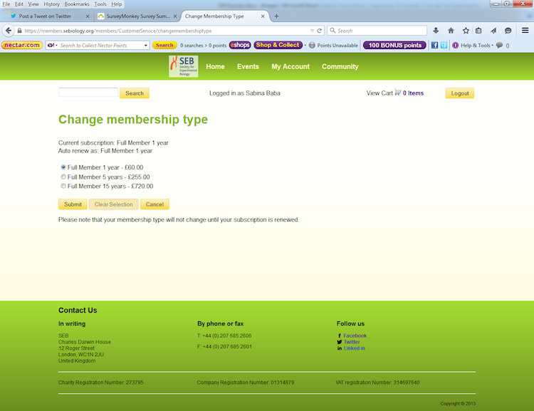 Change Membership Type feature