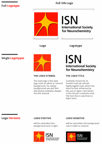 Logo versions, screenshot from the Brand Manual