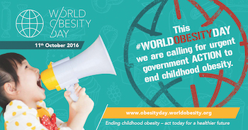 World Obesity Day - childhood obesity stamp