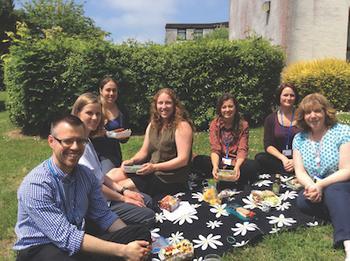 Campaign followers having lunch together