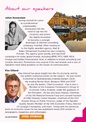 Business and industry speakers featured in the conference brochure